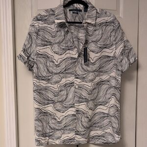 Perry Ellis Button Up Abstract Print